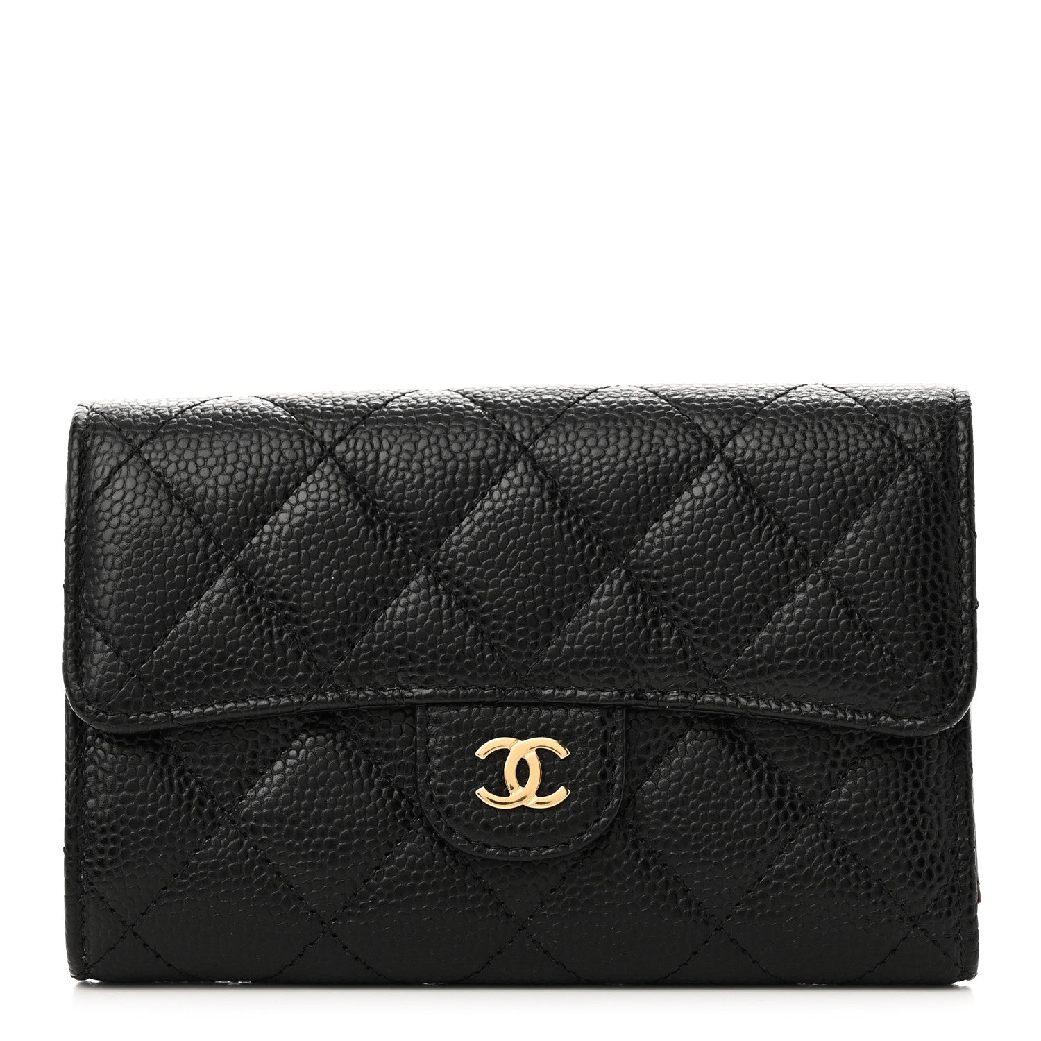 Chanel Caviar Quilted Medium Flap Wallet Black 1 of 9
