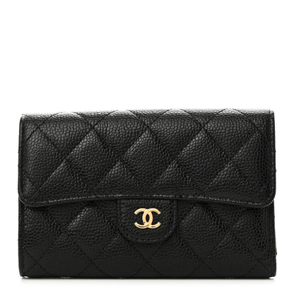 Chanel Caviar Quilted Medium Flap Wallet Black 1 of 9