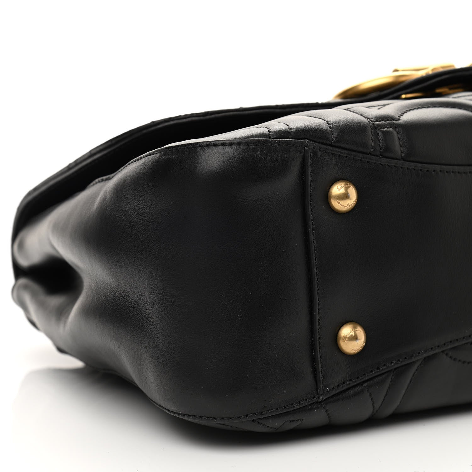 Salvatore Ferragamo Calfskin Quilted Gancini Flap Bag Black 9 of 11