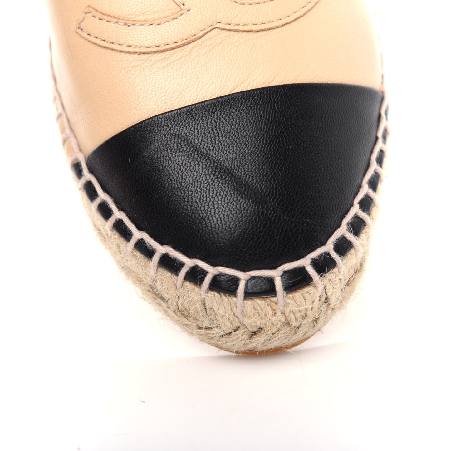 Lambskin CC Espadrilles 37 Beige Black