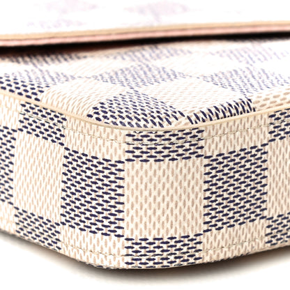 Louis Vuitton Damier Azur Pochette Felicie Chain Wallet Rose Ballerine 9 of 11