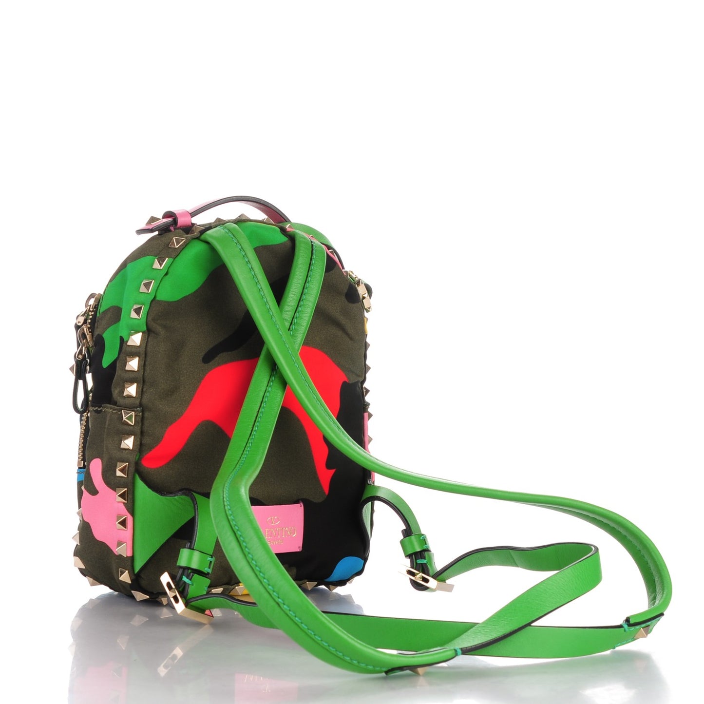 Nylon Mini Psychedelic Camouflage Rockstud Backpack Multicolor