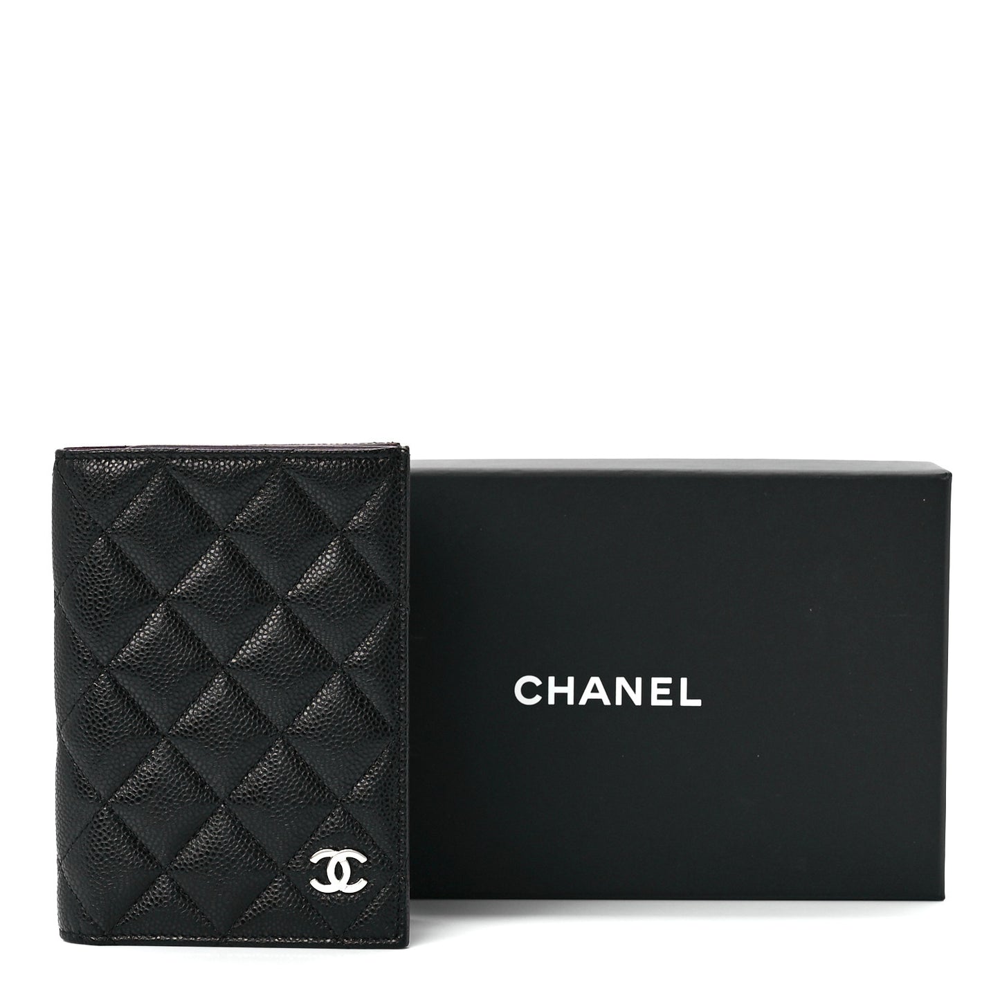 Caviar Quilted Passport Holder Black