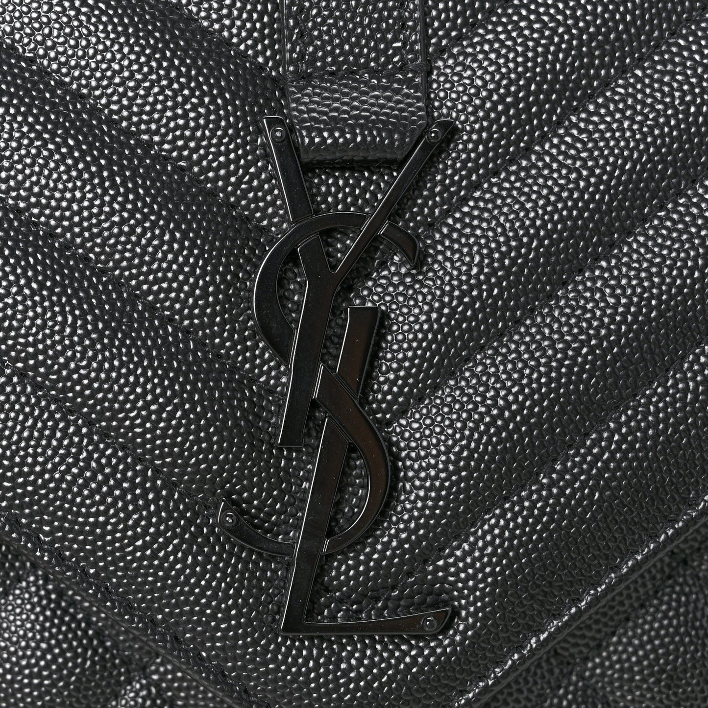 Grain De Poudre Textured Mixed Matelasse Triquilt Medium Monogram Monochrome Satchel Black
