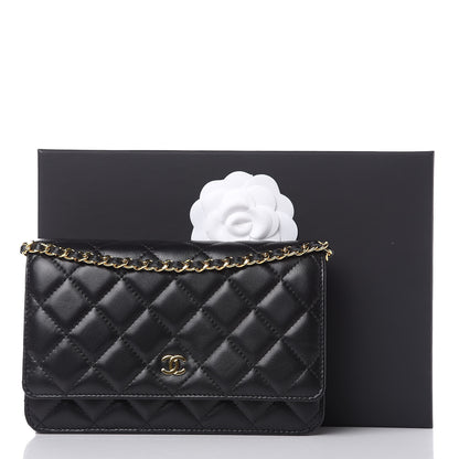 Chanel Lambskin Quilted Wallet On Chain WOC Black 11 of 11