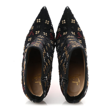 Christian Louboutin Jacquard Loubi In The Sky So Kate Booty 100 Ankle Boots 38 Multi Black 2 of 9