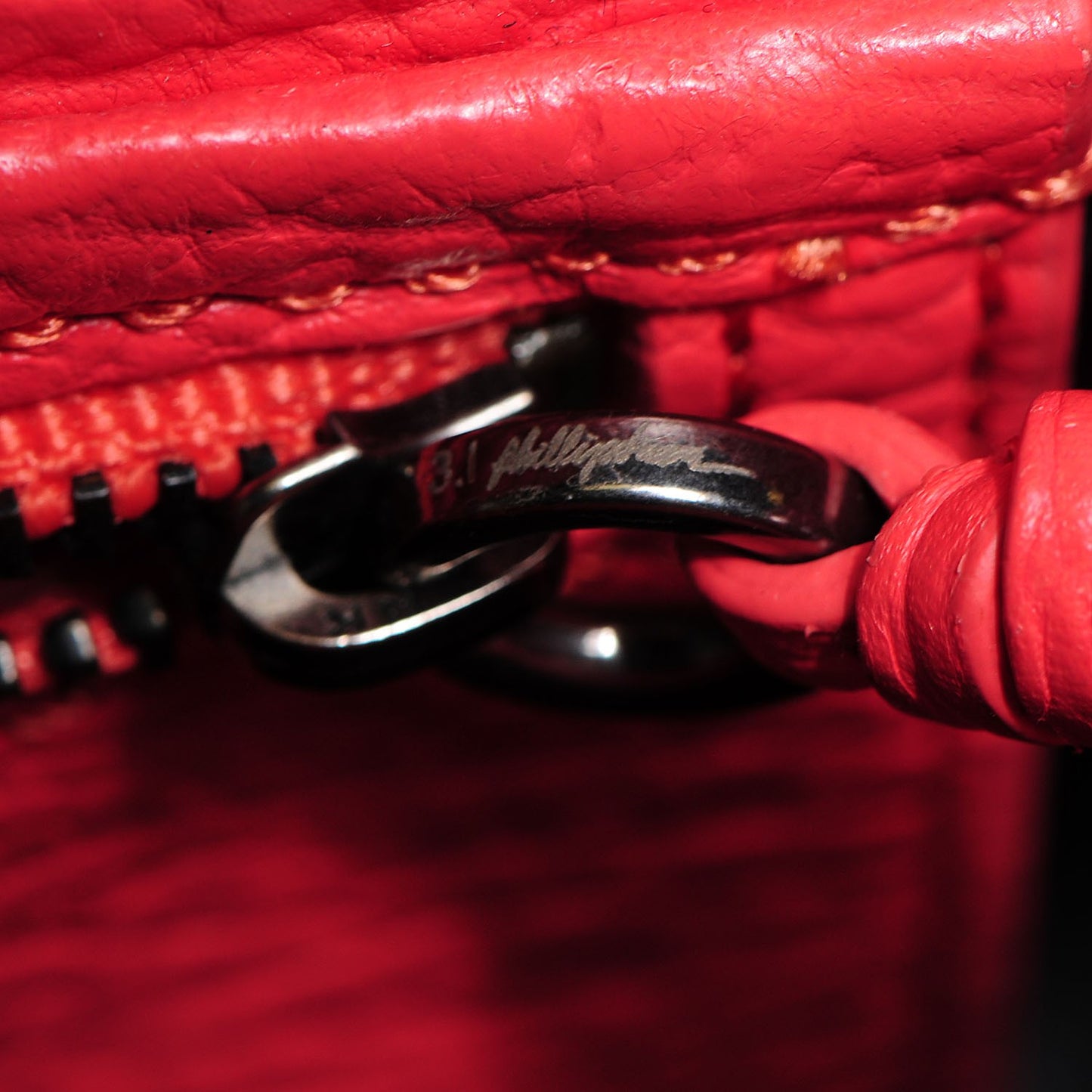 3.1 Textured Calfskin Mini Pashli Satchel Coral