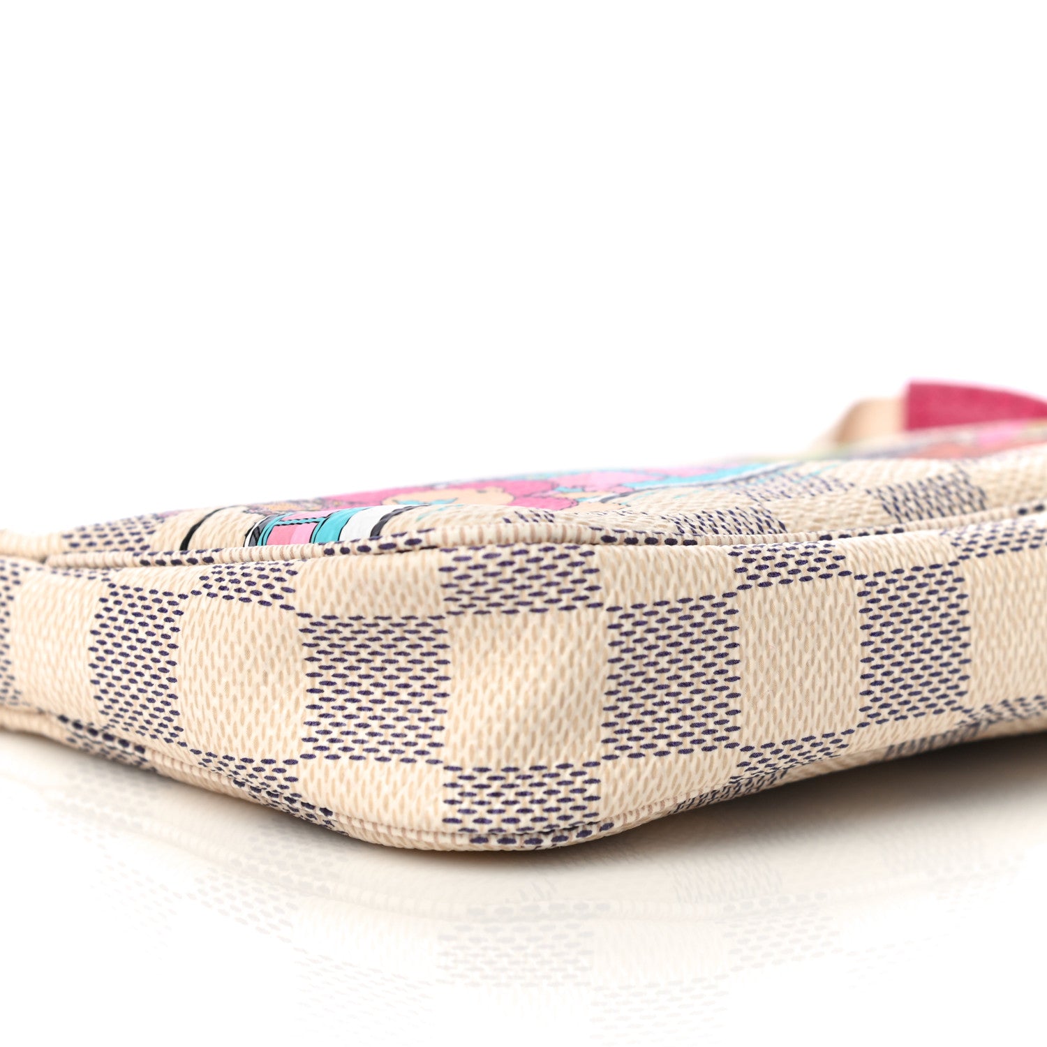 Louis Vuitton Damier Azur 2021 Christmas Animation Hollywood Mini Pochette Accessories Fuchsia 8 of 10