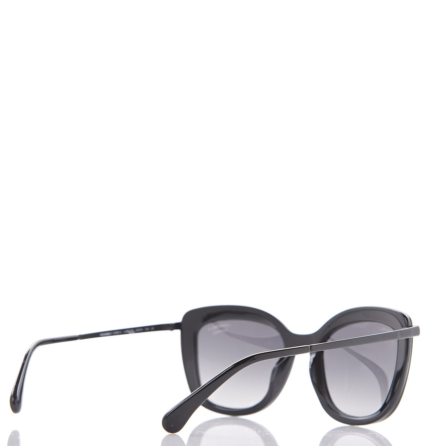 Acetate Polarized Quilted Metal Butterfly Sunglasses 4238-A Black