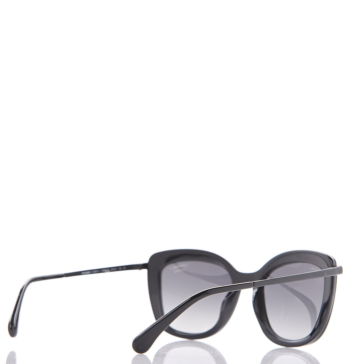 Chanel Acetate Polarized Quilted Metal Butterfly Sunglasses 4238-A Black 4 of 9