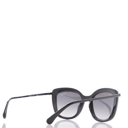 Chanel Acetate Polarized Quilted Metal Butterfly Sunglasses 4238-A Black 4 of 9