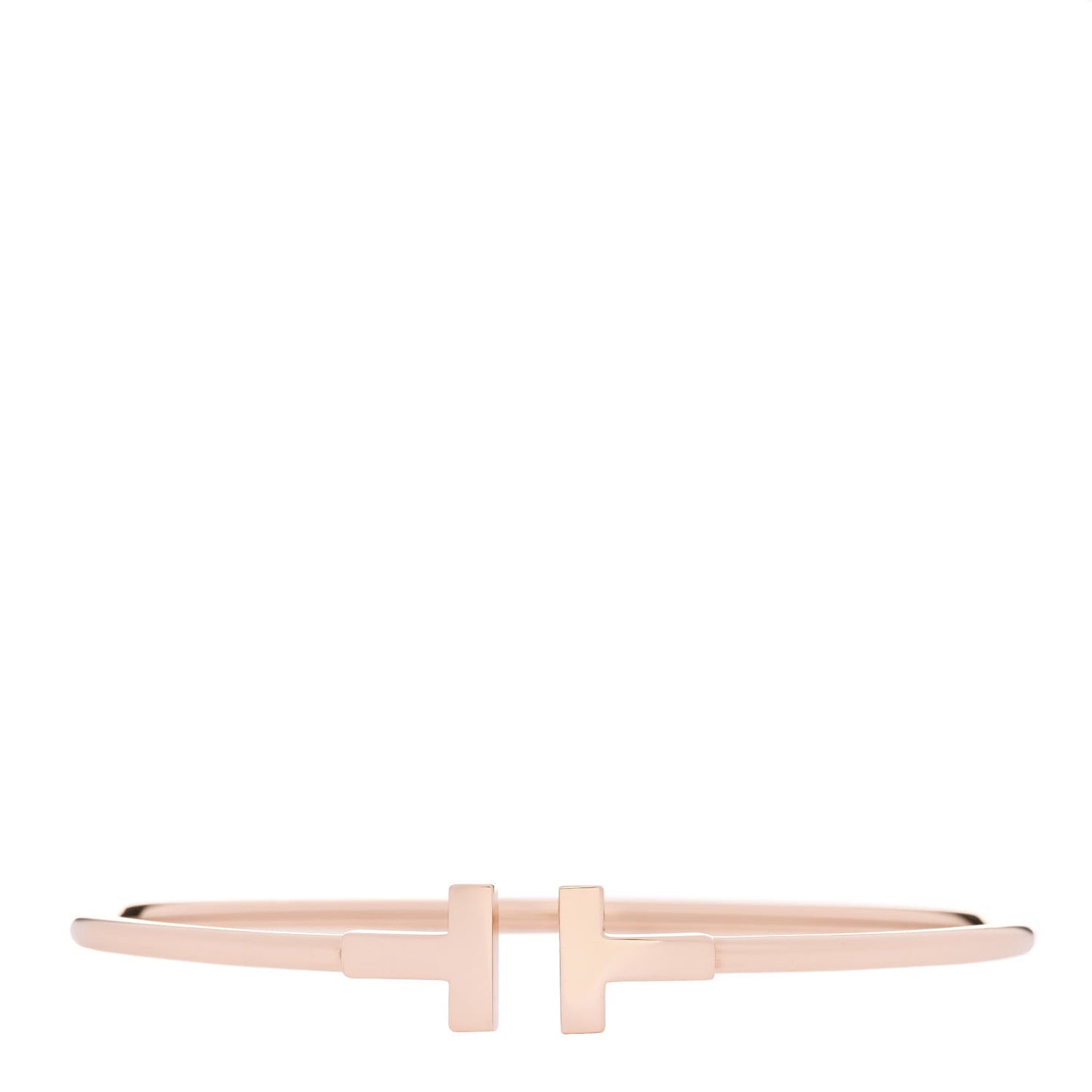 18K Rose Gold T Wire Bracelet