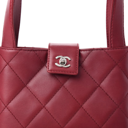 Chanel Lambskin Stitched Top Handle Flap Bag Red 12 of 12