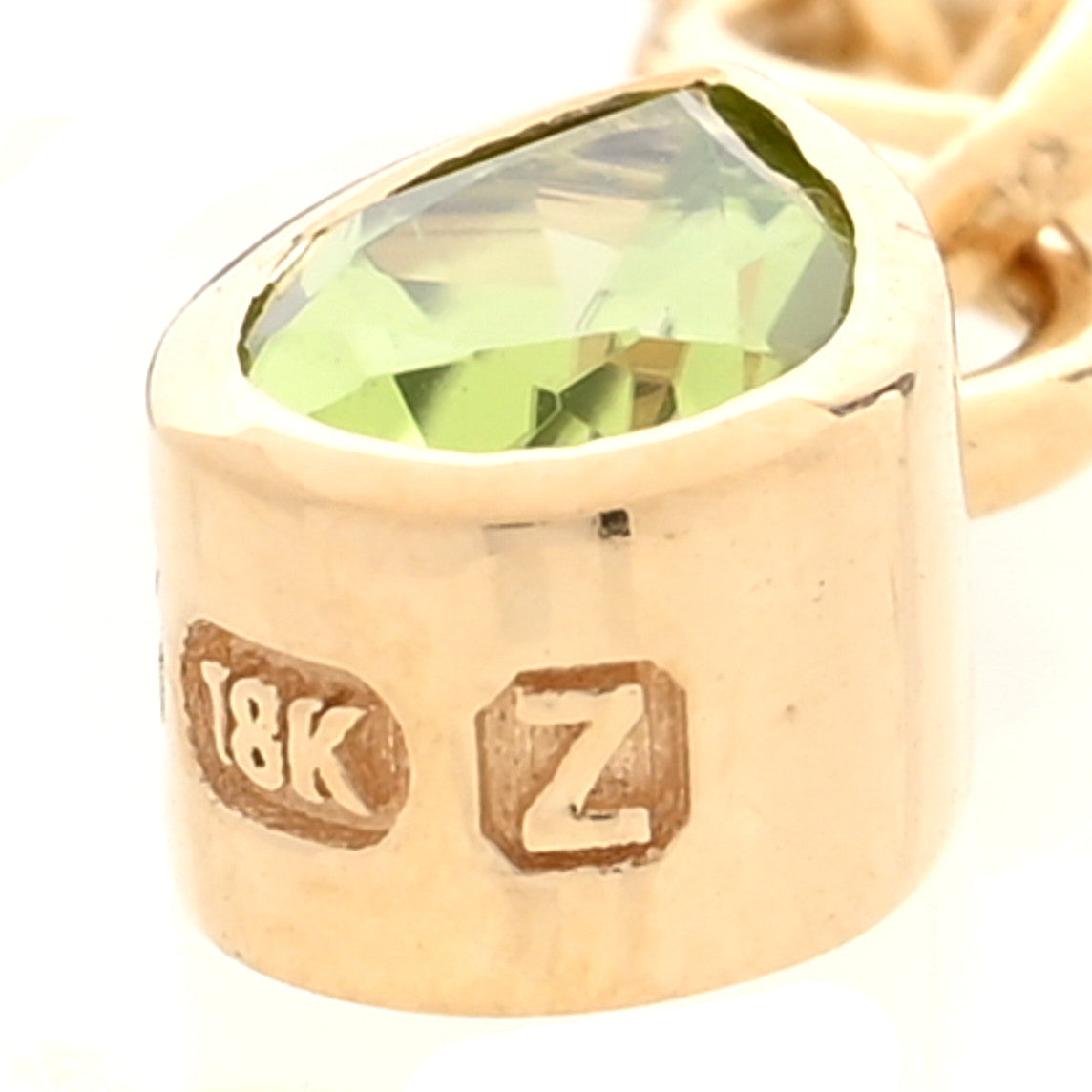 Foundrae 18K Yellow Gold Peridot Forever and Always a Pair Pendant Necklace 6 of 6