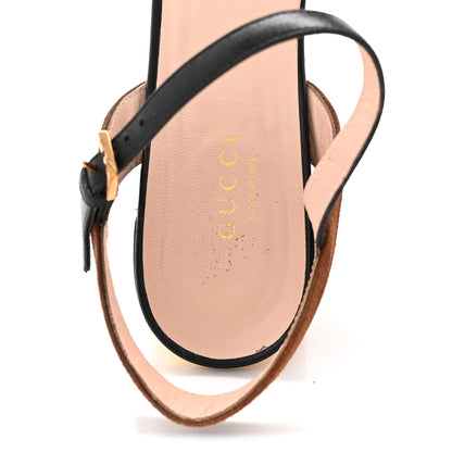 Gucci Calfskin Suede Ava Chain Heel Sandals 39.5 Black 8 of 8