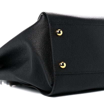 Burberry Soft Grain Calfskin Medium Buckle Tote Black 8 of 10