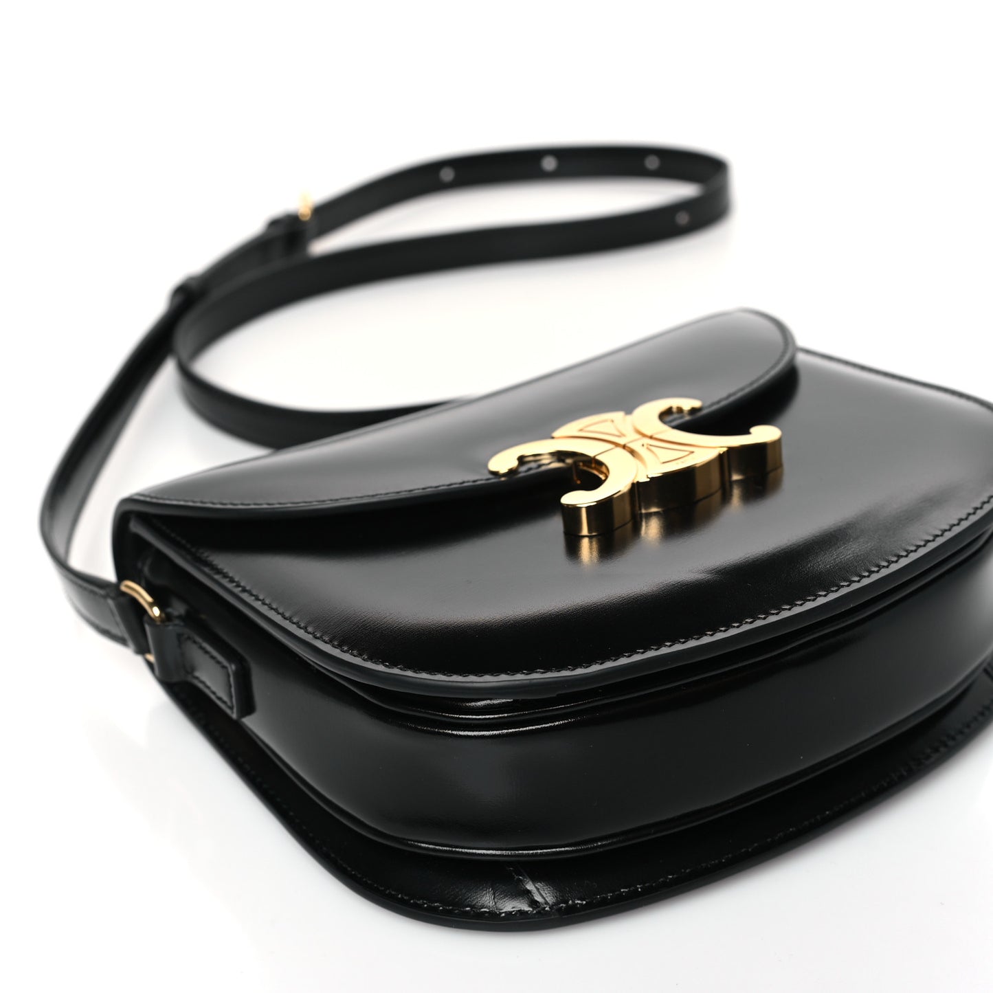 Shiny Calfskin Teen Besace Black