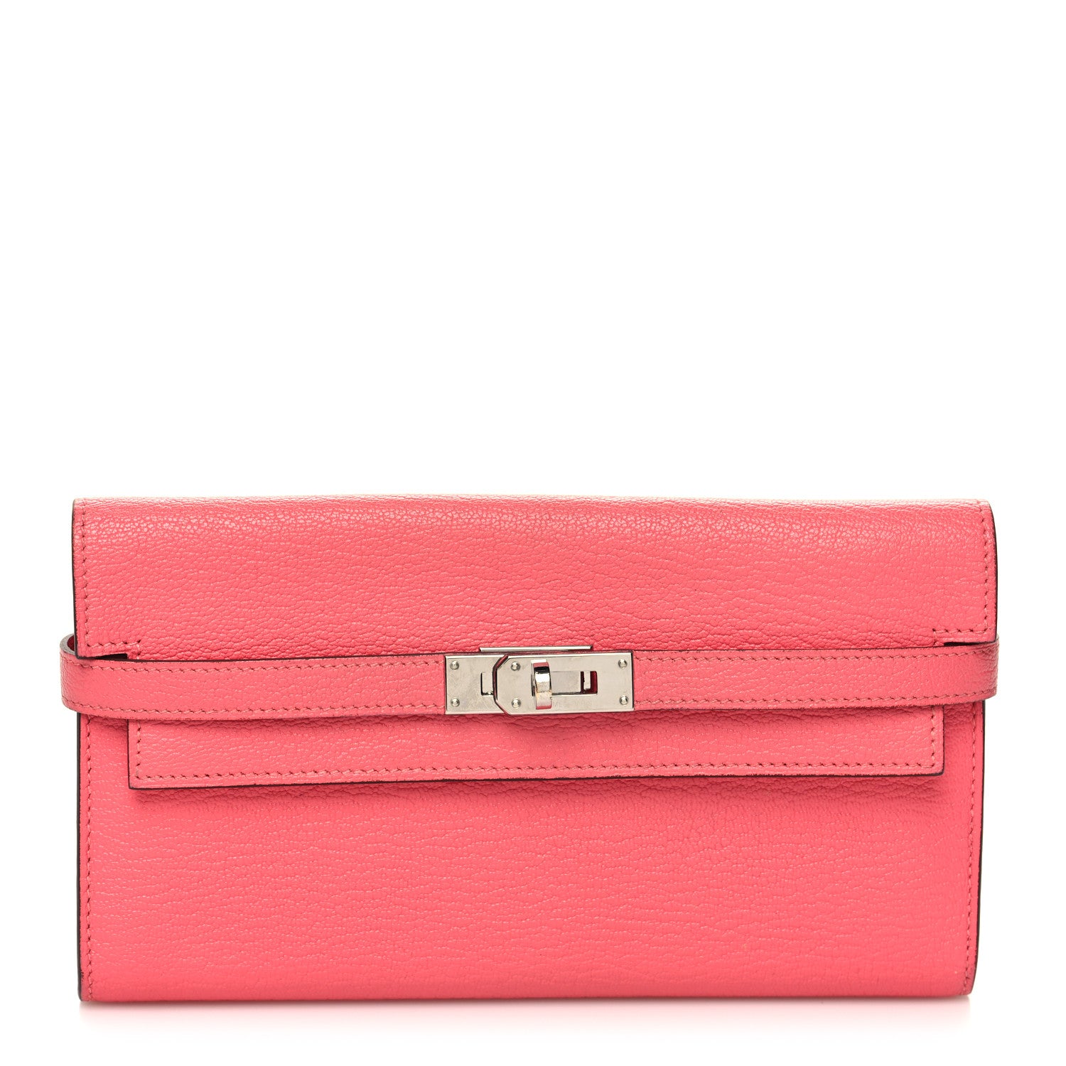 Hermes Chevre Mysore Kelly Longue Wallet Rose Lipstick 1 of 11