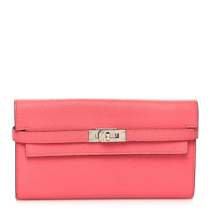 Hermes Chevre Mysore Kelly Longue Wallet Rose Lipstick 1 of 11