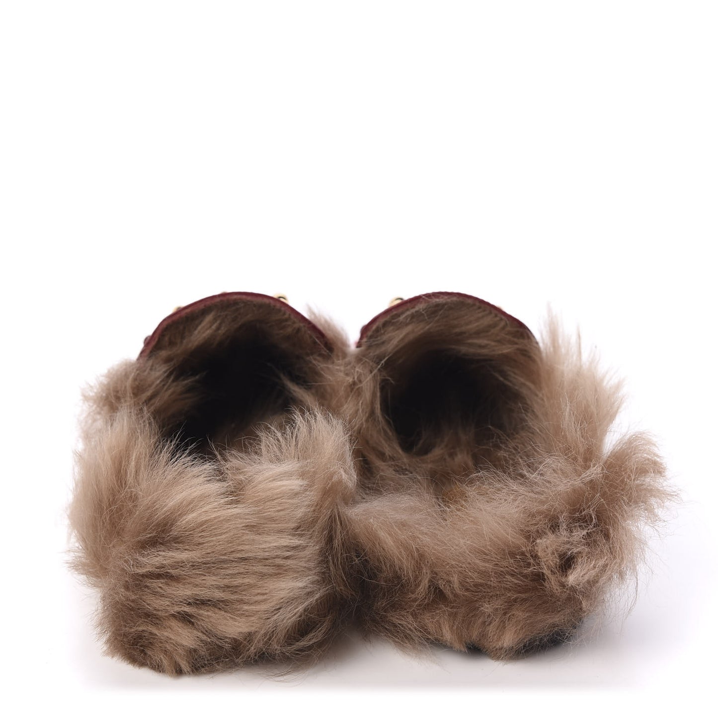Betis Glamour Calfskin Fur Womens Princetown Slippers 36 Hibiscus Red Naturale