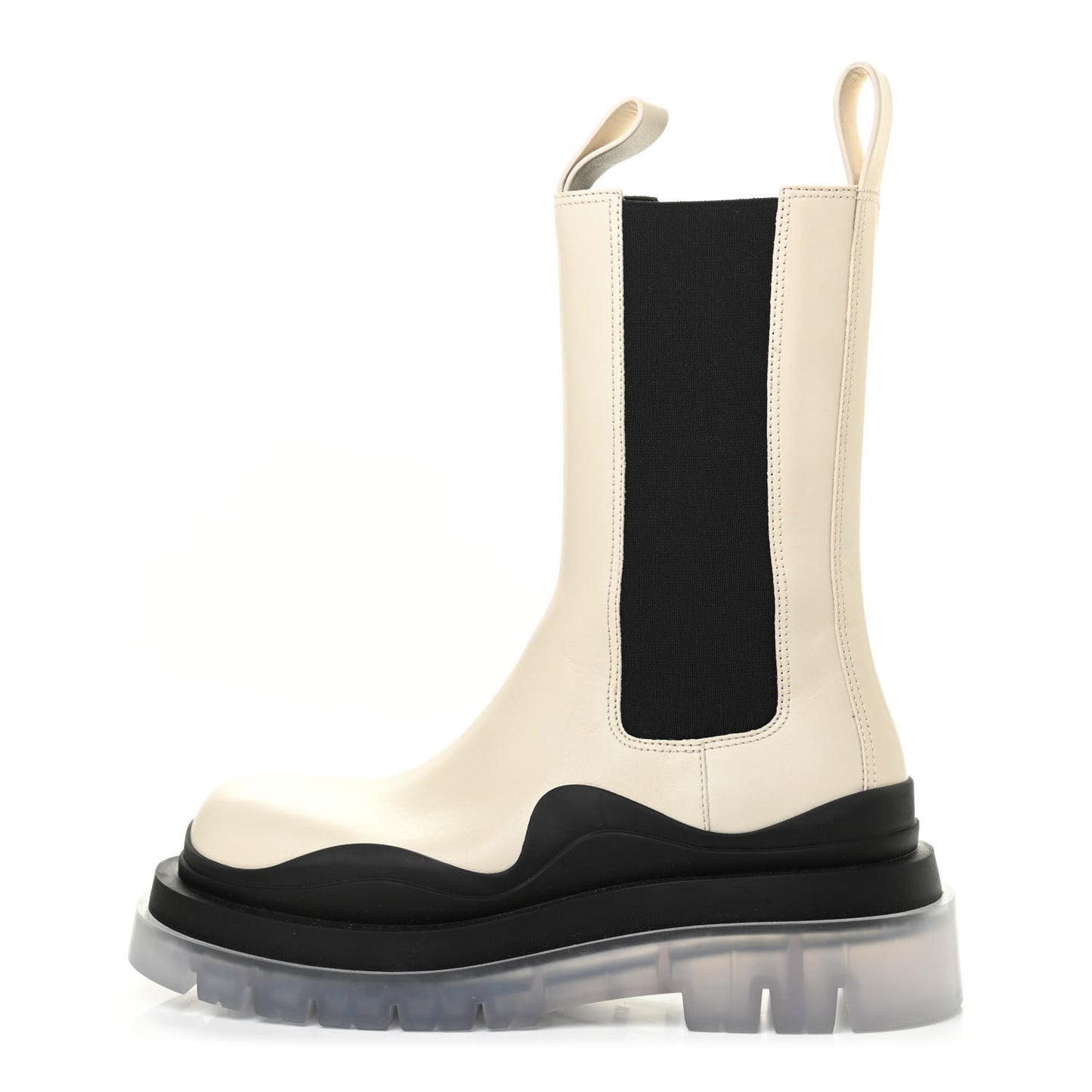 Calfskin The Tire Chelsea Boots 37.5 Wax Black Transparent