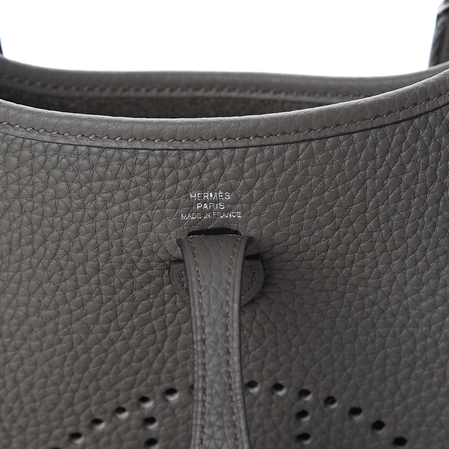 Hermes Taurillon Clemence Evelyne TPM Etain 5 of 9
