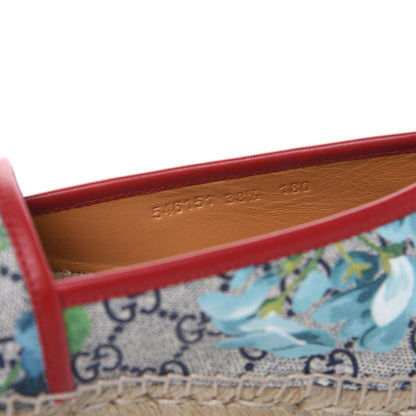 Gucci GG Supreme Monogram Blooms Espadrilles 38.5 Beige Blue Navy Hibiscus Red 7 of 9