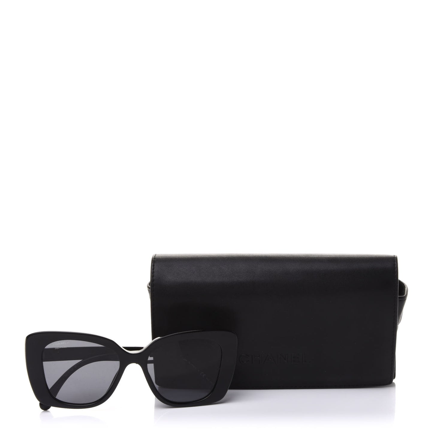 Acetate Strass Polarized Square Sunglasses 5422-B Black