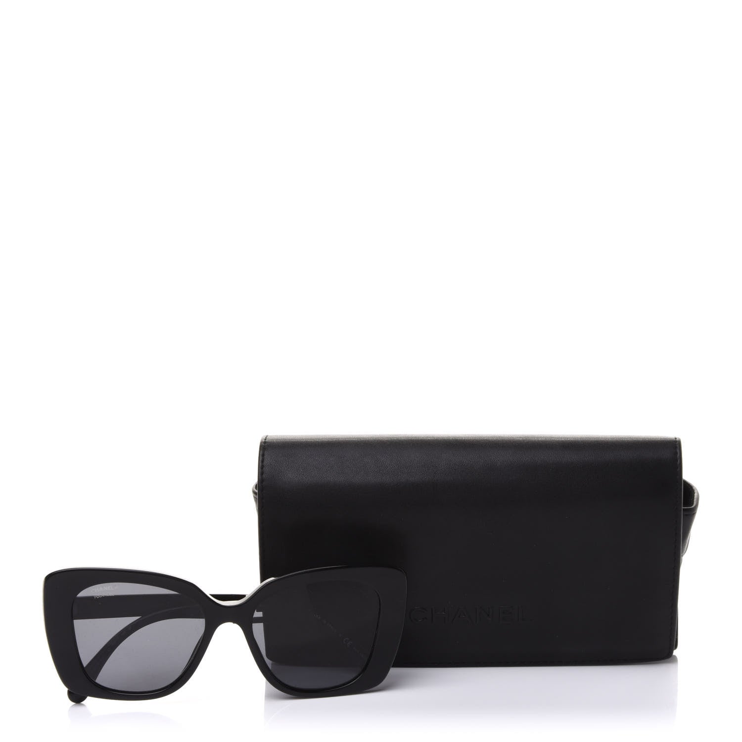 Chanel Acetate Strass Polarized Square Sunglasses 5422-B Black 9 of 9