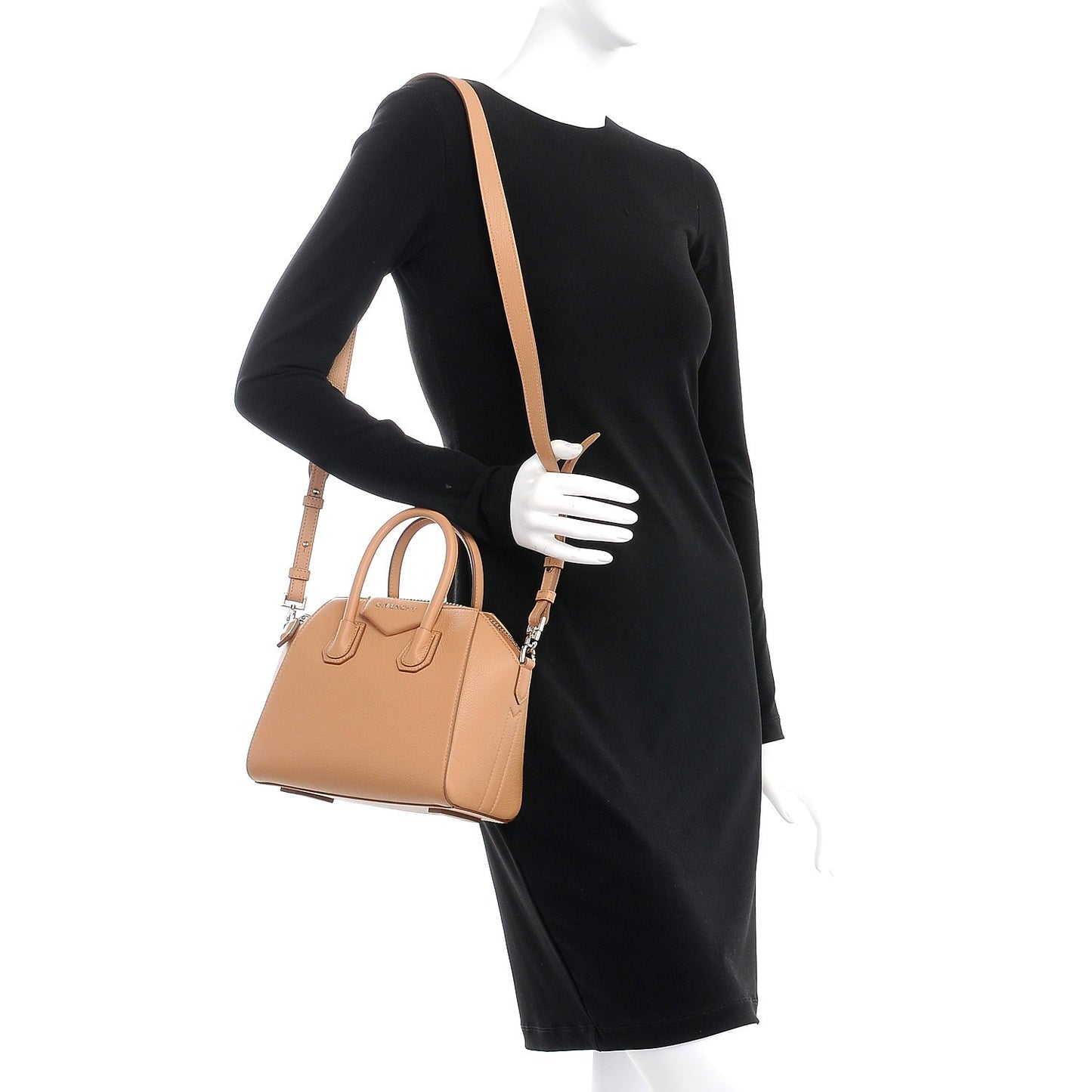 Sugar Goatskin Mini Antigona Medium Beige