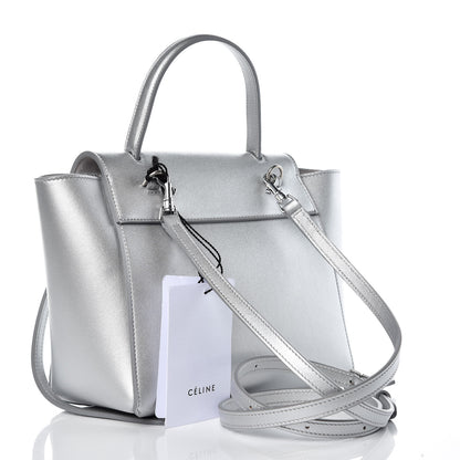 Celine Laminated Calfskin Nano Belt Bag Silver 3 of 7