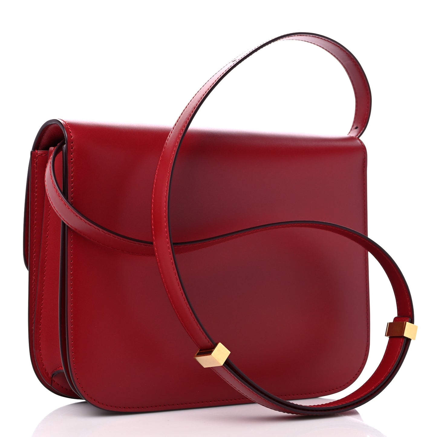 Box Calfskin Medium Classic Box Flap Bag Red