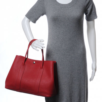 Hermes Fjord Garden Party Tote 36 MM Rouge Garance 2 of 8