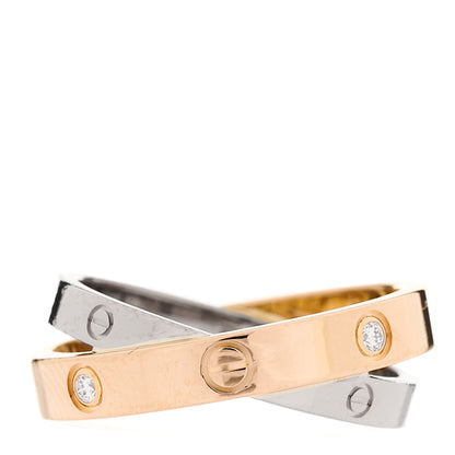 Cartier 18K Pink White Gold 6 Diamond LOVE Ring 54 7 4 of 6