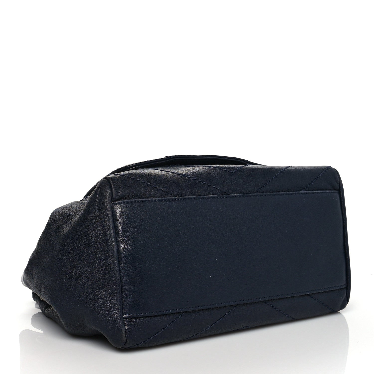 Saint Laurent Vintage Lambskin Chevron Monogram Small Nolita Blue 3 of 9