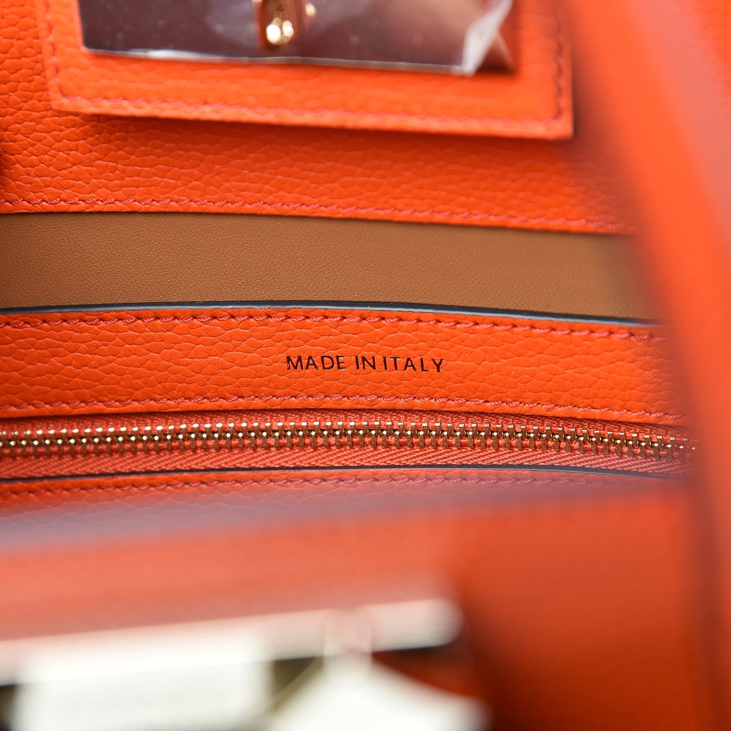 MCM Calfskin Medium Milano Tote Tangerine Tango Winter Mos 8 of 10