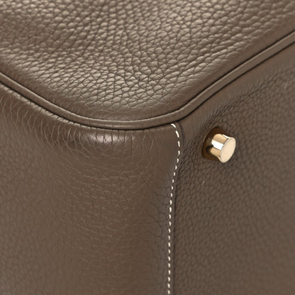 Hermes Taurillon Clemence Lindy 26 Etoupe 10 of 14