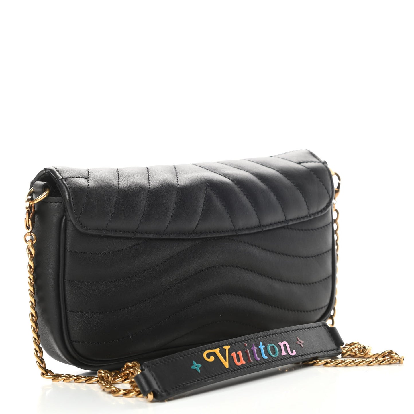 Calfskin New Wave Chain Pochette Black