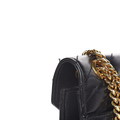 Saint Laurent Smooth Calfskin Matelasse Chevron Large Monogram Satchel Black 16 of 23