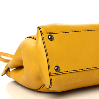 Fendi Vitello Zucca Large Peekaboo Iconic Satchel Yellow Tobacco 7 of 8