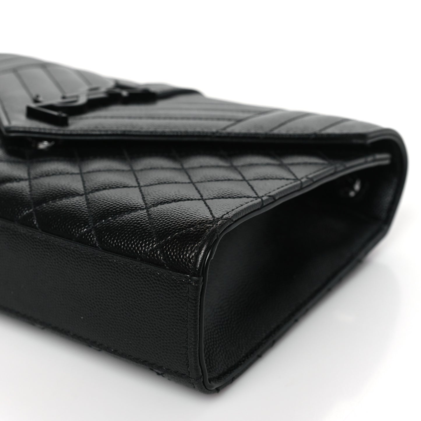 Grain De Poudre Textured Mixed Matelasse Triquilt Medium Monogram Monochrome Satchel Black