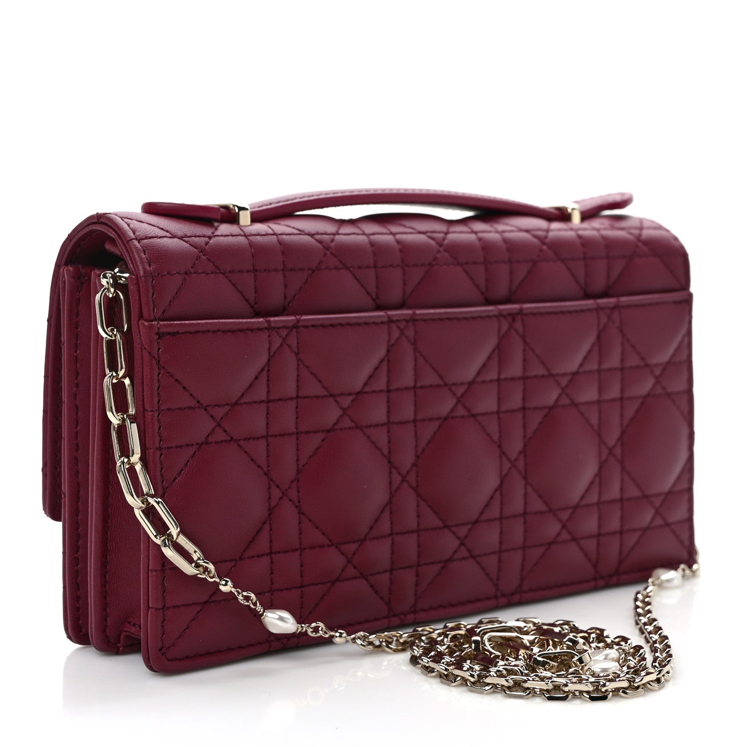 Christian Dior Lambskin Cannage Mini My Dior Bag Burgundy 3 of 9