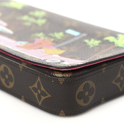 Louis Vuitton Monogram 2021 Christmas Animation Hollywood Pochette Felicie Chain Wallet Fuchsia 10 of 10