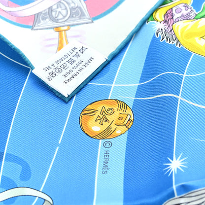 Hermes Silk Chorus Stellarum 70  Gris Perle Bleu Azur 2 of 3
