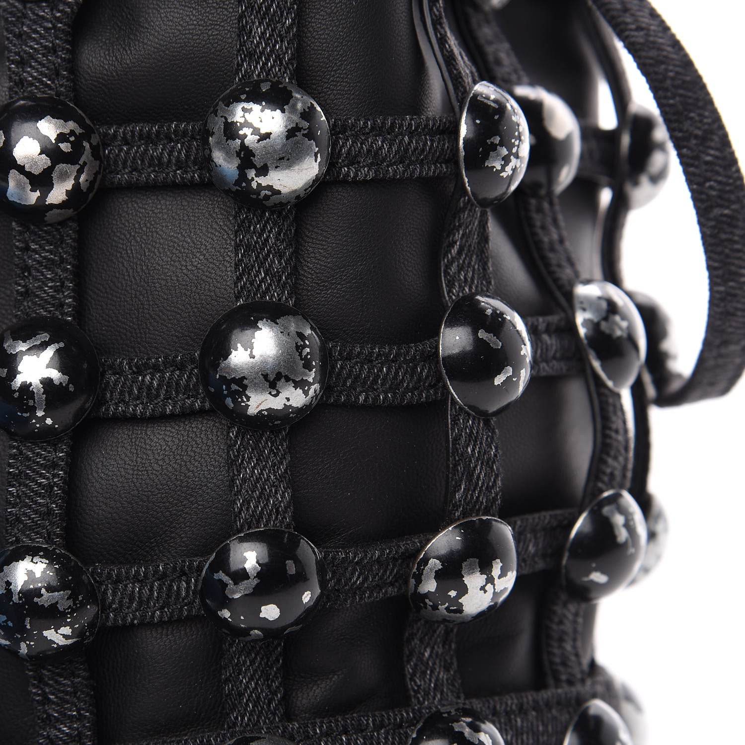Alexander Wang Denim Embellished Mini Roxy Bucket Bag Grey Aged 7 of 11