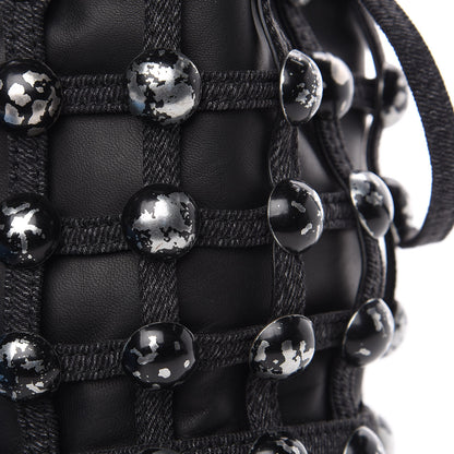 Alexander Wang Denim Embellished Mini Roxy Bucket Bag Grey Aged 7 of 11