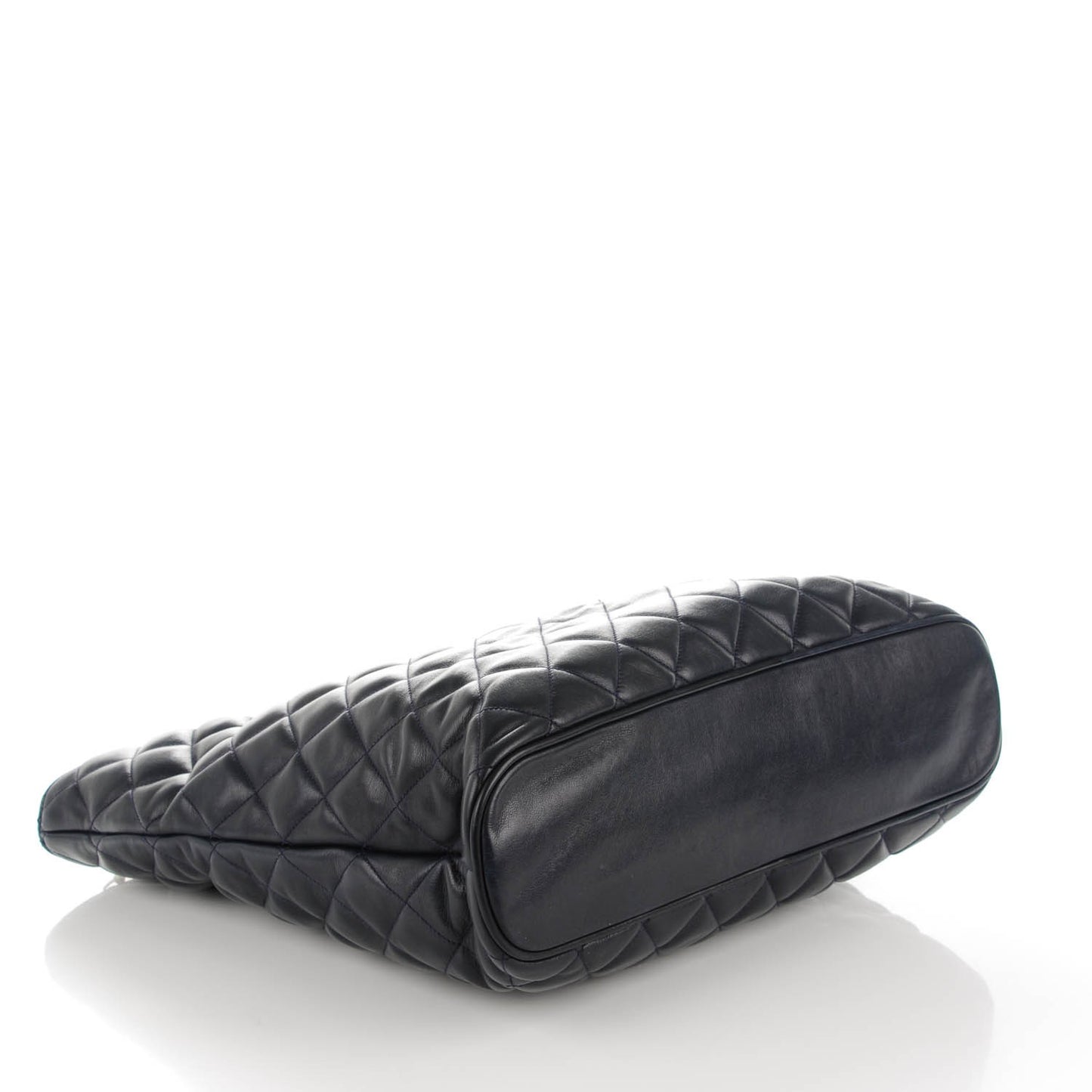 Lambskin Quilted Shoulder Bag Navy Blue