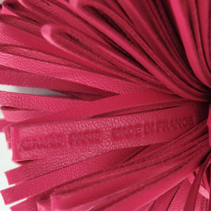 Hermes Lambskin Carmen Tassel Key Holder Rose Shocking 4 of 5