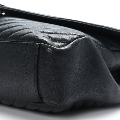 Saint Laurent Sheepskin Matelasse Chevron Monogram Large College Satchel Black 8 of 9