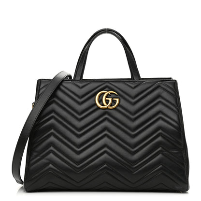 Gucci Calfskin Matelasse Medium GG Marmont Tote Black 1 of 13
